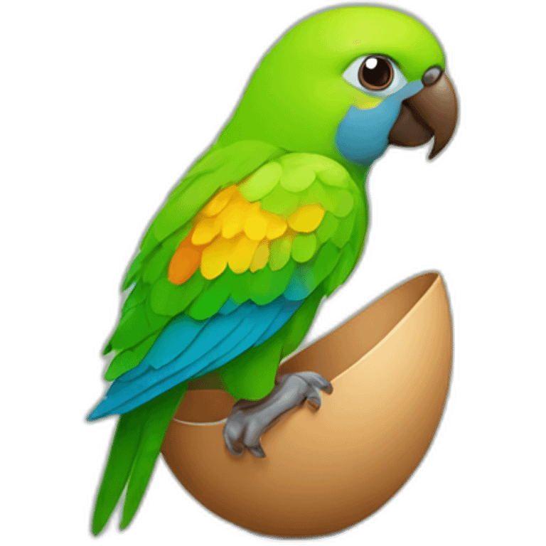 Little parrot in egg emoji