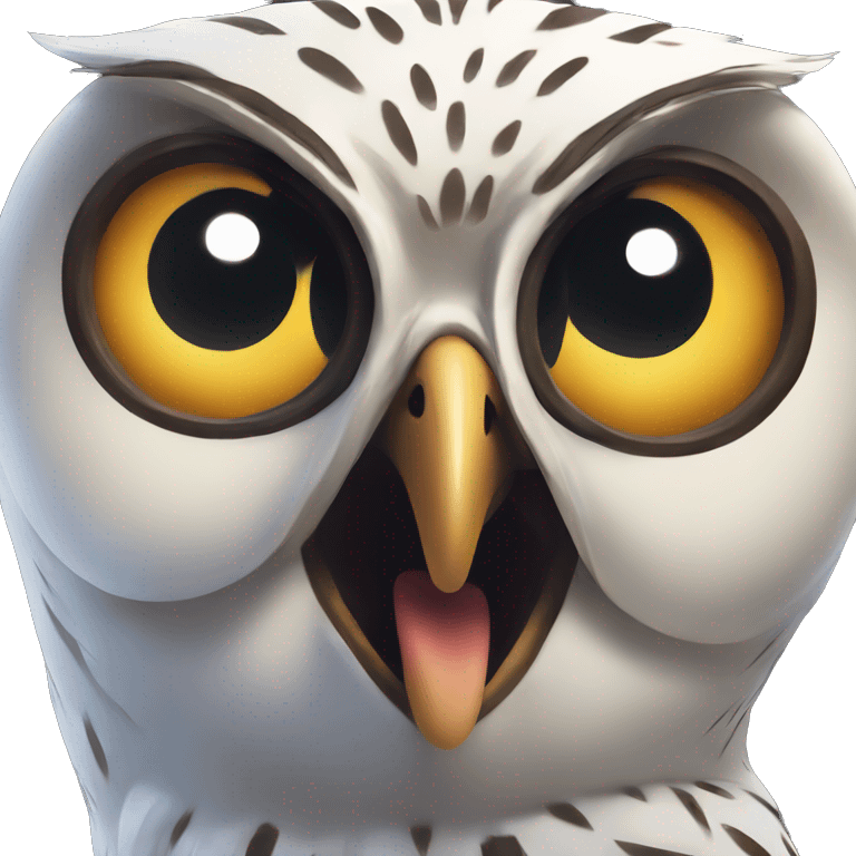 owl shocked digital style emoji