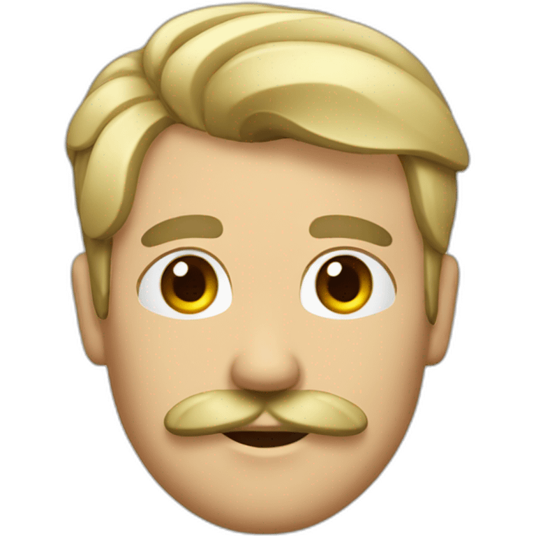 Man with plated hair and square moustache emoji