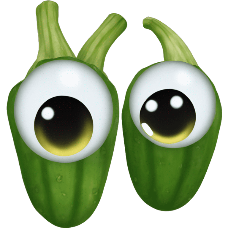 Emoji with Cucmbers on eye emoji