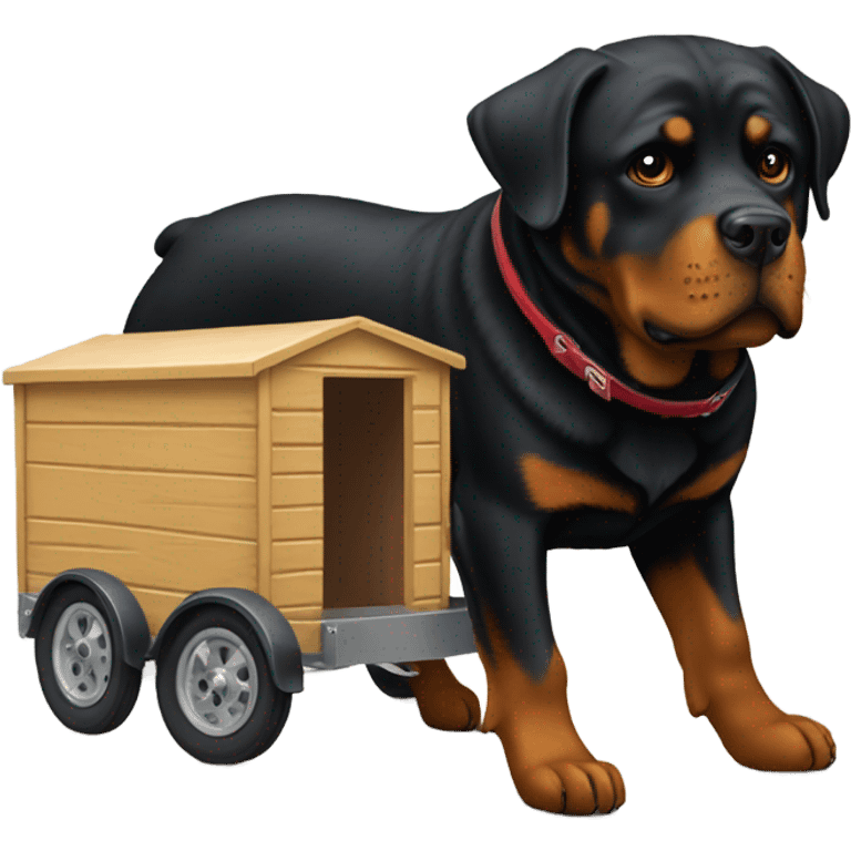 Rottweiler hauling a trailer  emoji