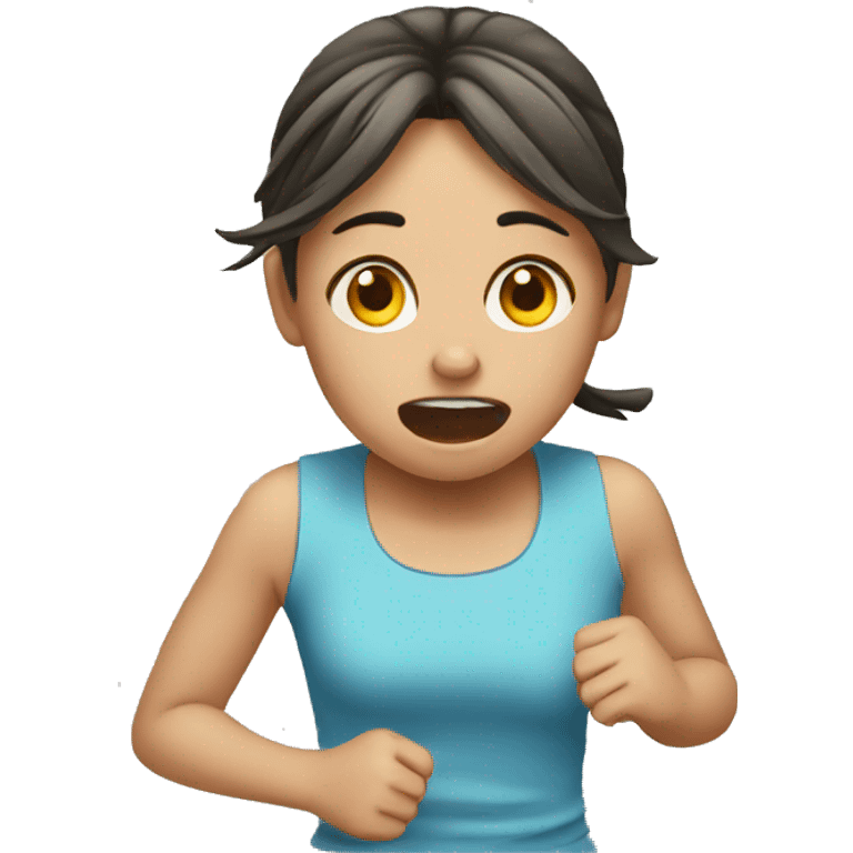 running crying girl emoji