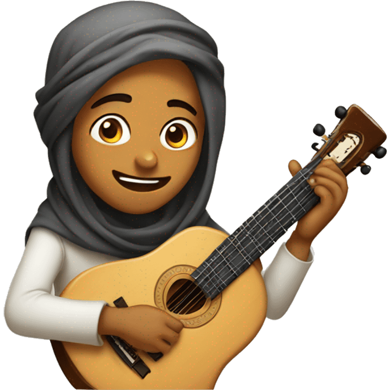 A arabi boy playing oud  emoji