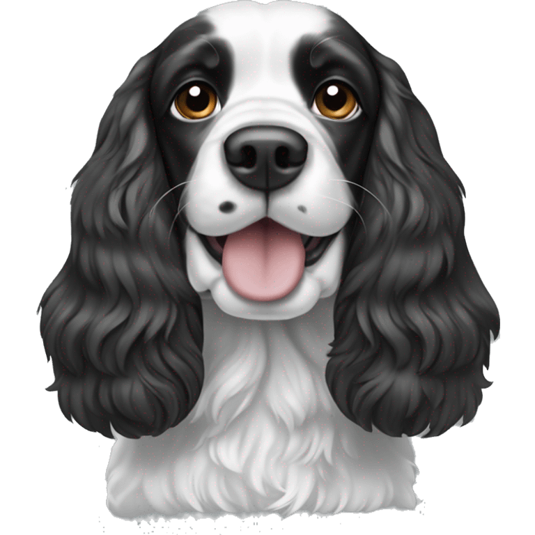 black and white cocker spaniel emoji