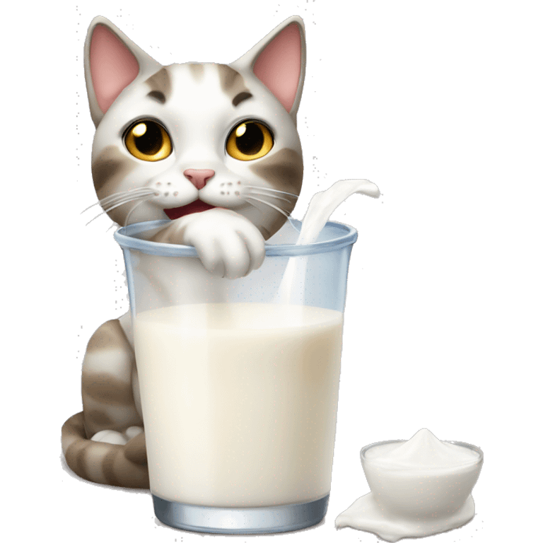 A cat drinking milk emoji