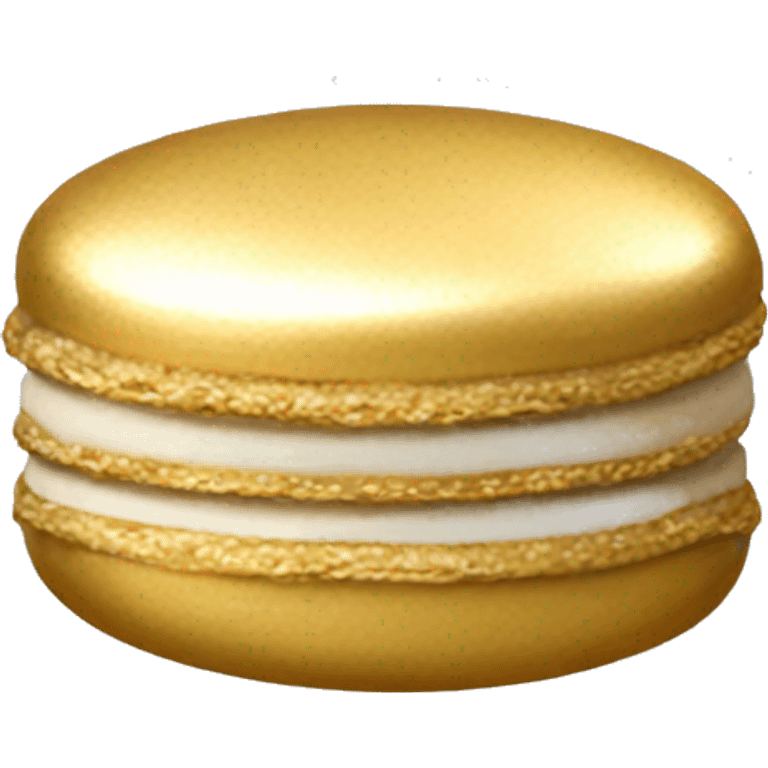 Realistic metallic gold macaroon emoji