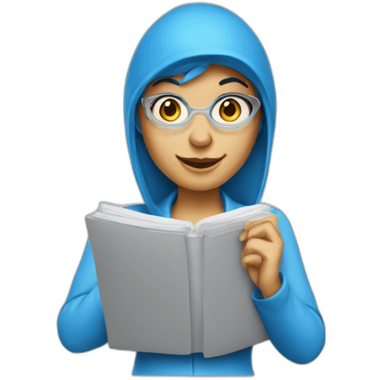 journalist smurf girl emoji