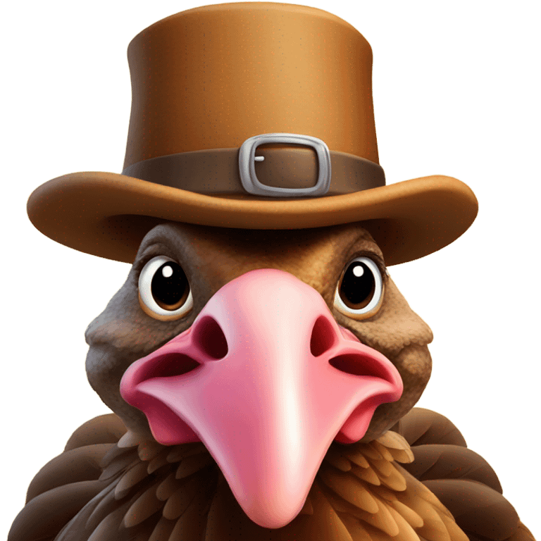 Turkey with hat emoji