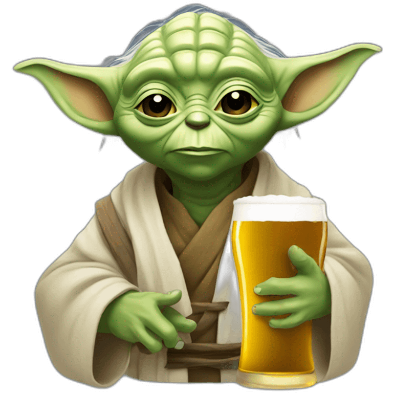 Yoda avec une bière emoji