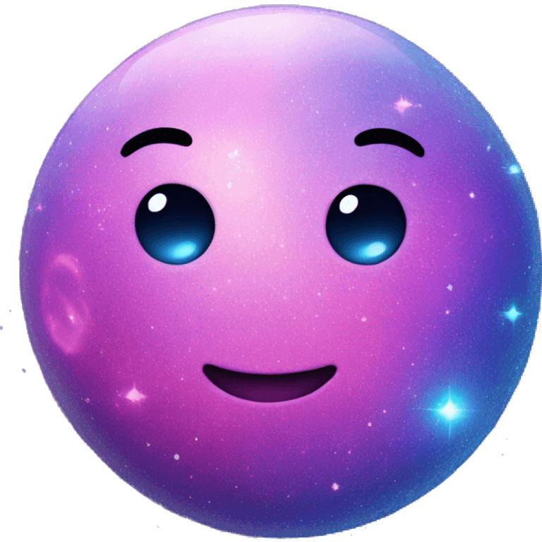 blue purple and pink glitter planet emoji