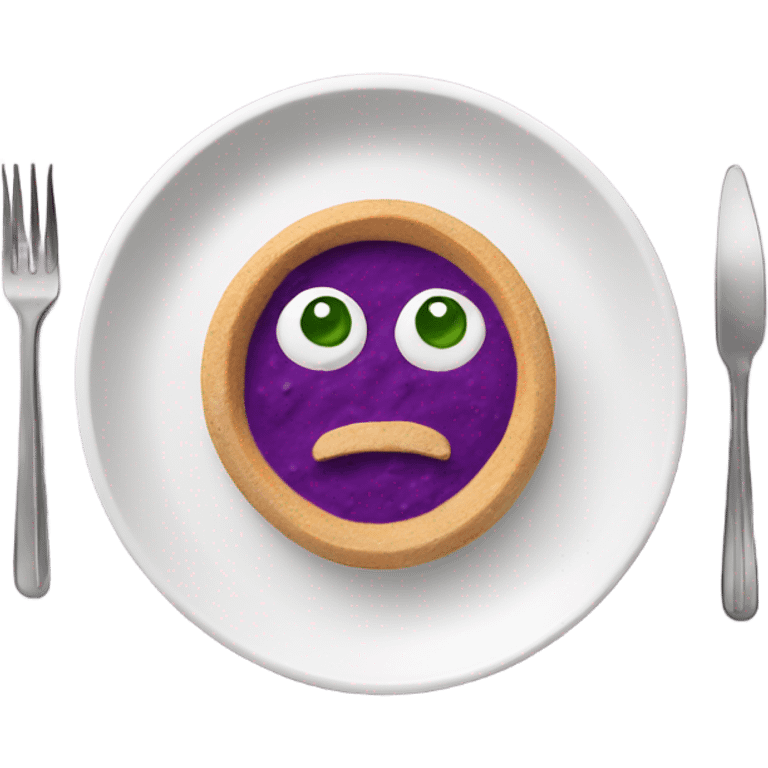 purple hummus in a white plate emoji