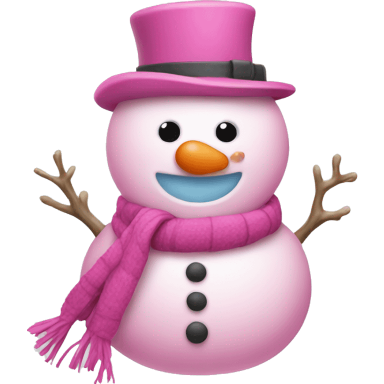 Pink snowman emoji