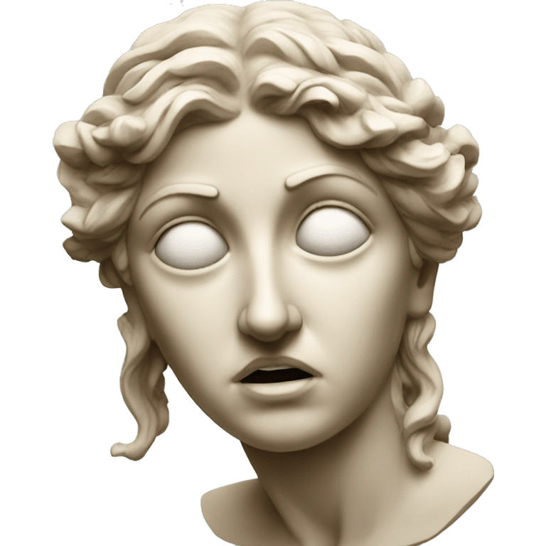 greek goddess sculpture crying emoji