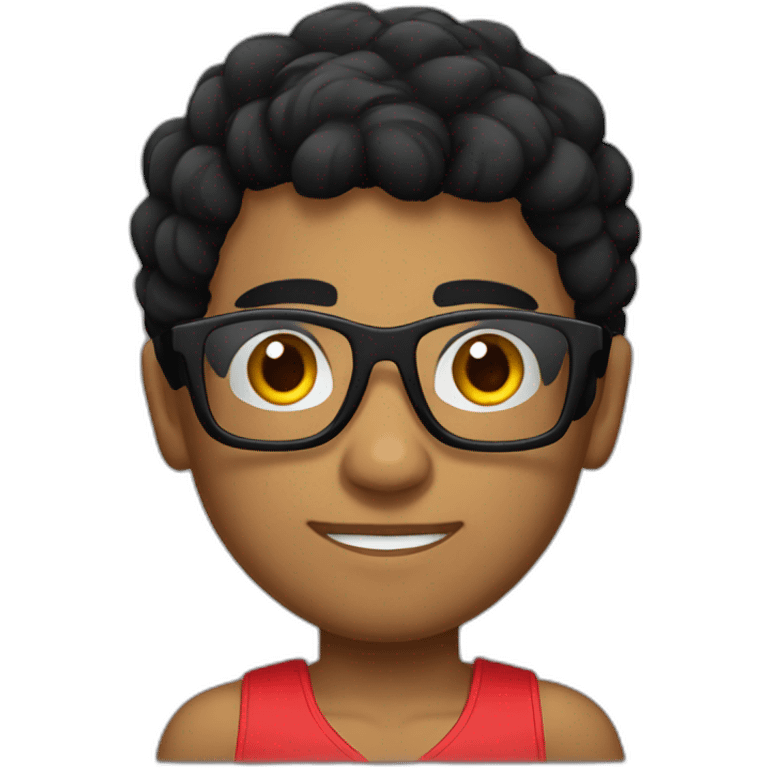 Boy Sri lankan MMA fighter with glases black hair emoji