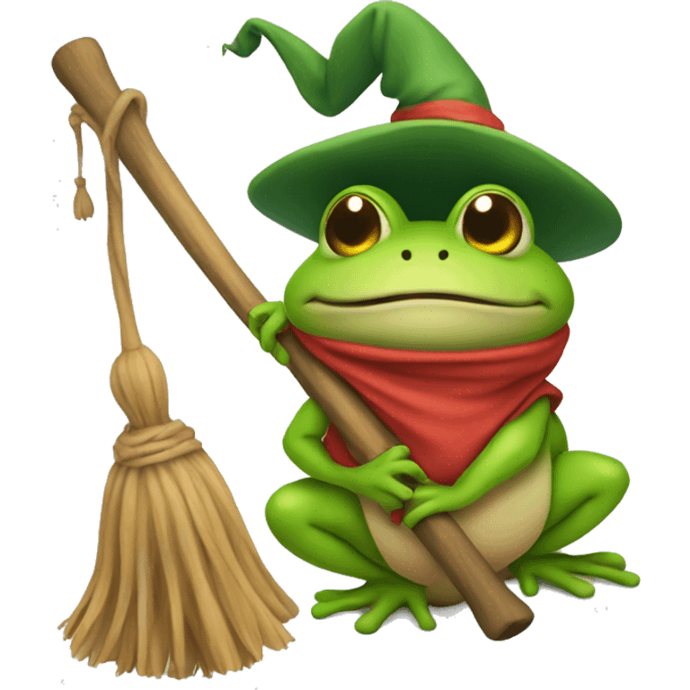 Toad on a broom emoji