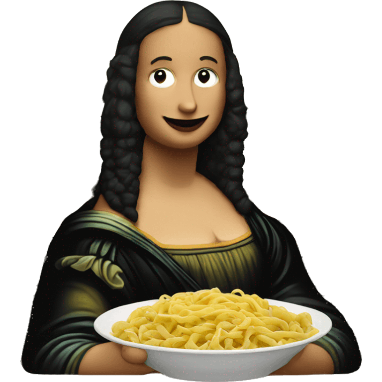 Mona Lisa eating pasta  emoji