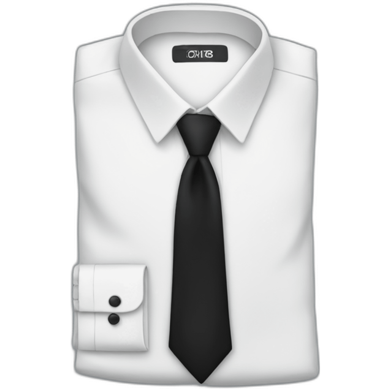 White shirt with a black tie emoji