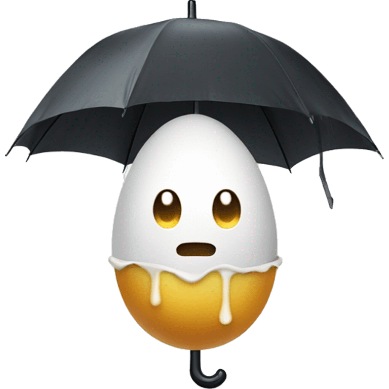 Egg covered by an umbrella from rain emoji