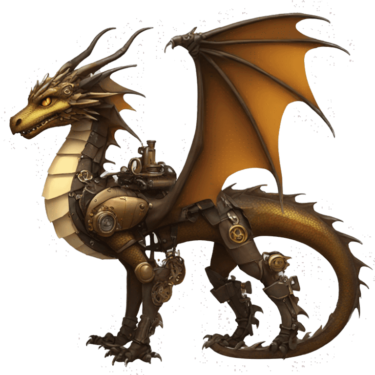 Steampunk Dragon full body emoji