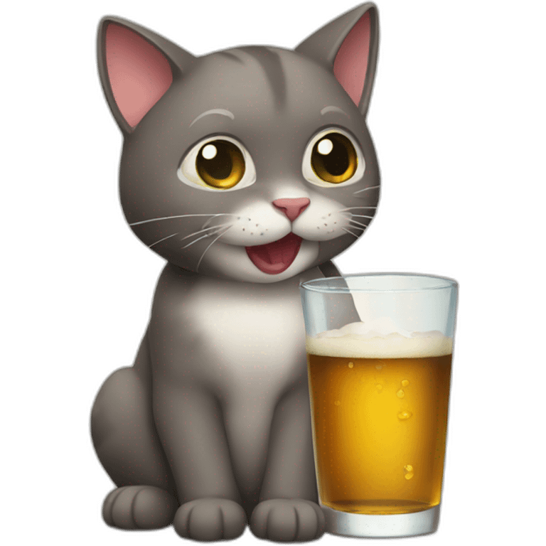 Drinked cat emoji