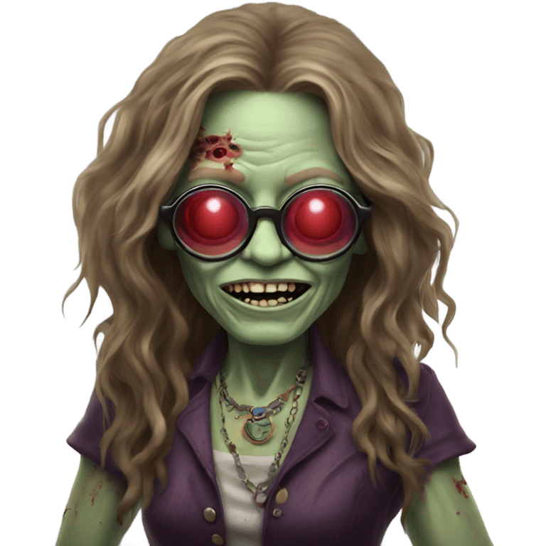  janis joplin zombie  dancing with circle glasses emoji