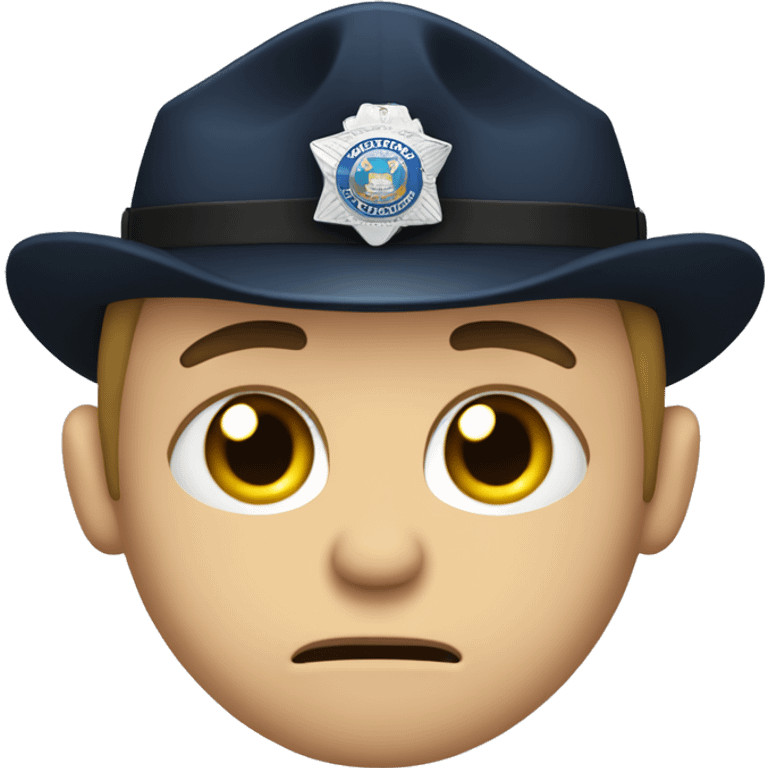 police officer with stream of tears under his eyes, crying emoji