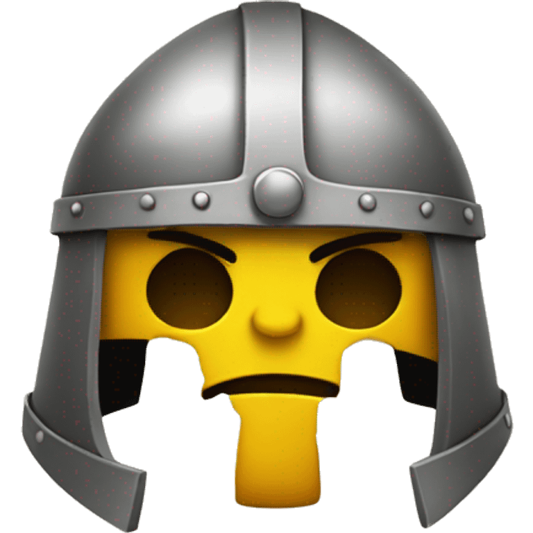 Sad face with viking helmet emoji