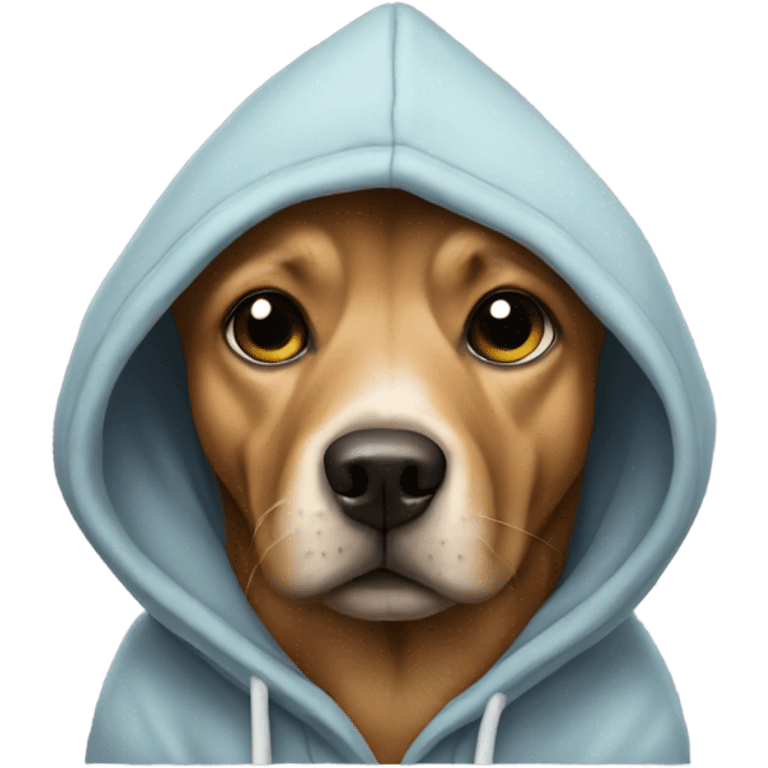 Dog wearing hoodie emoji