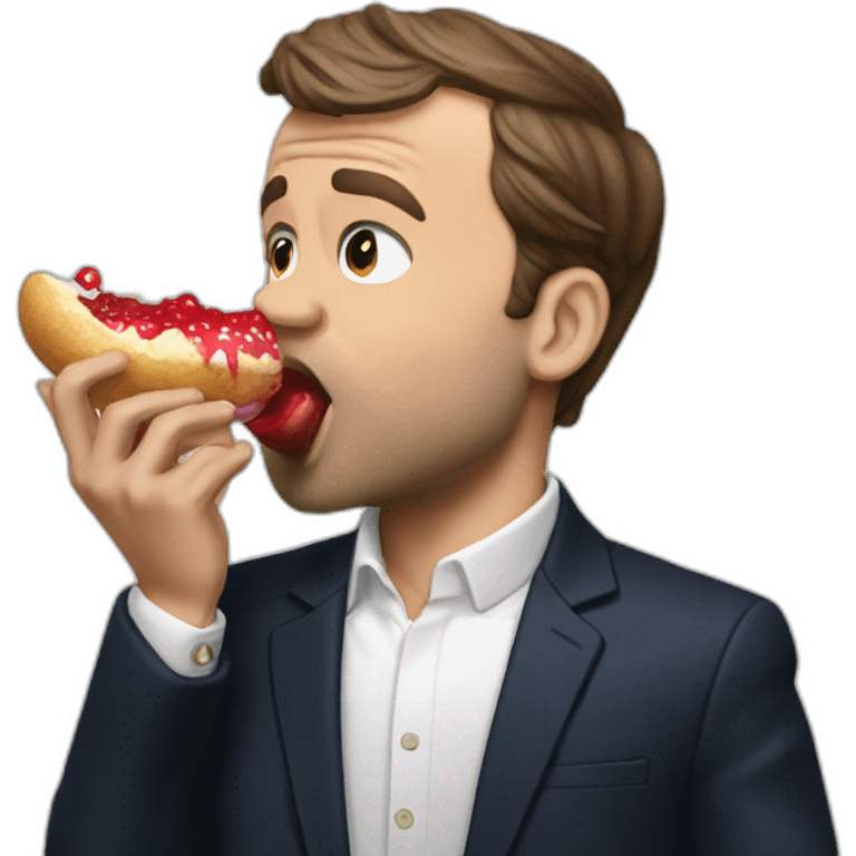 macron licking pop emoji