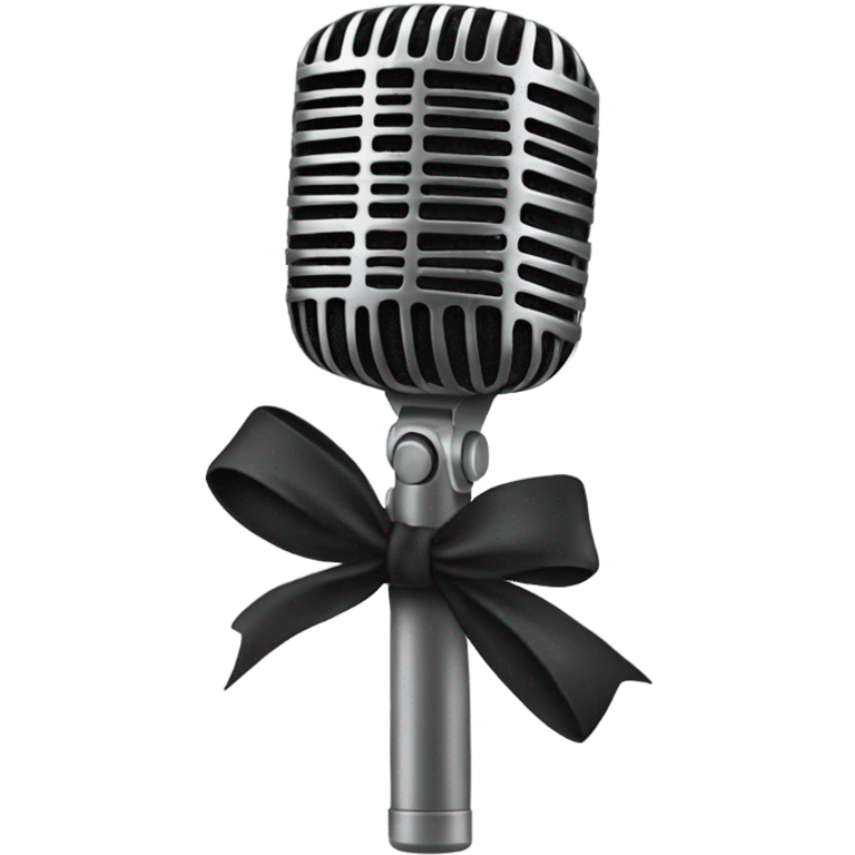 Microphone with a bow ￼ emoji