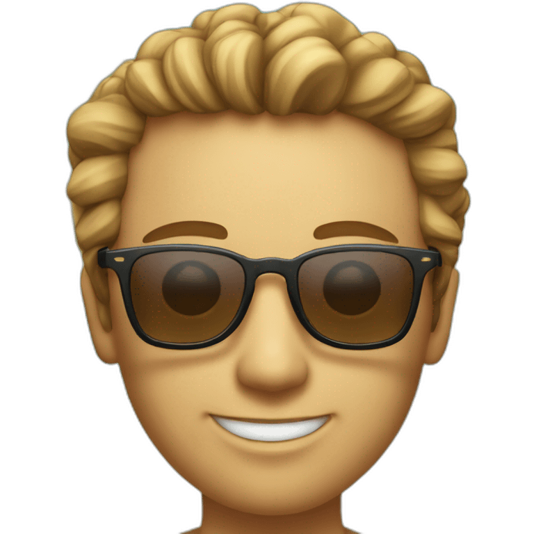 un mec avec des lunettes de soleil a plage emoji