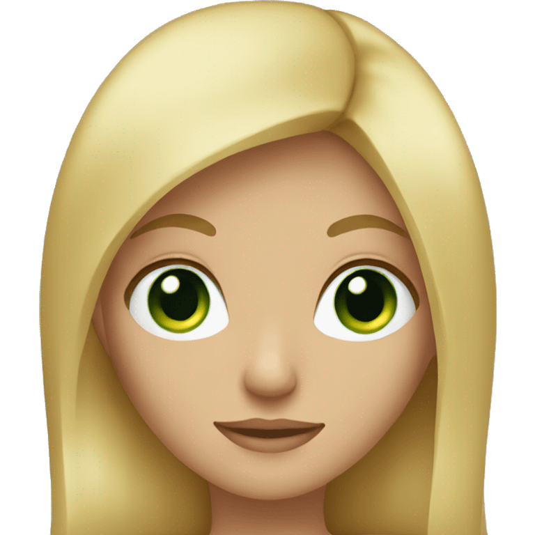 A girl with green eyes and blond hair emoji