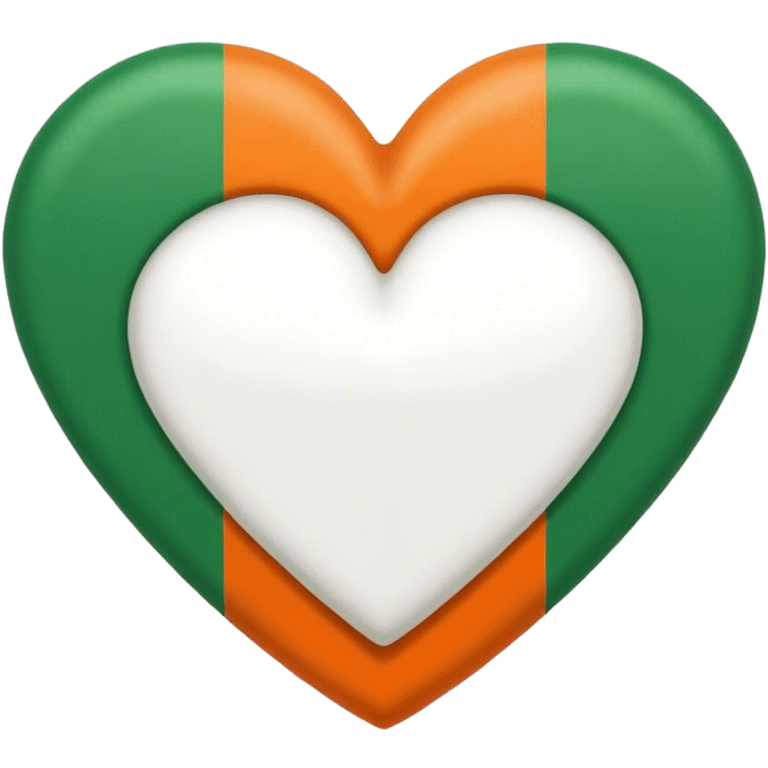 Emoji heart cutout of Irish flag emoji