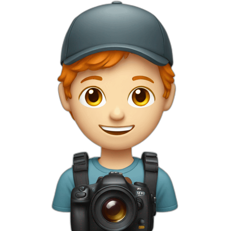 a smiling redhead cameraman emoji