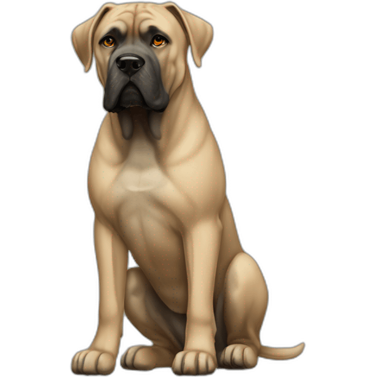 dog Cane Corso color fawn full body emoji