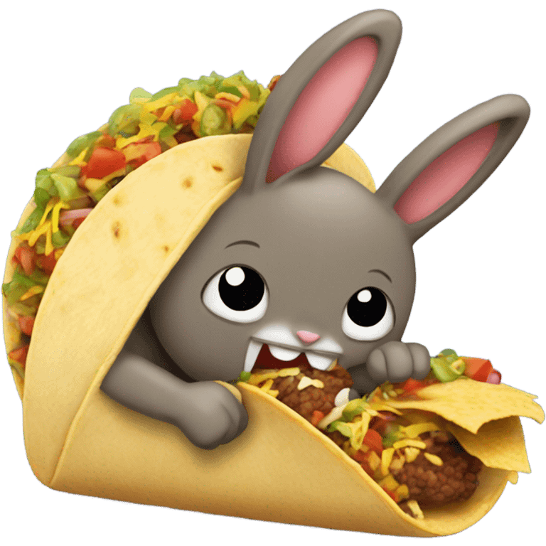 Bad bunny eating a taco emoji