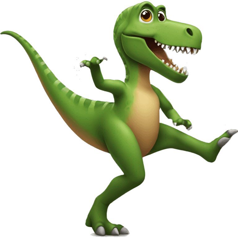 A dinosaur dancing  emoji