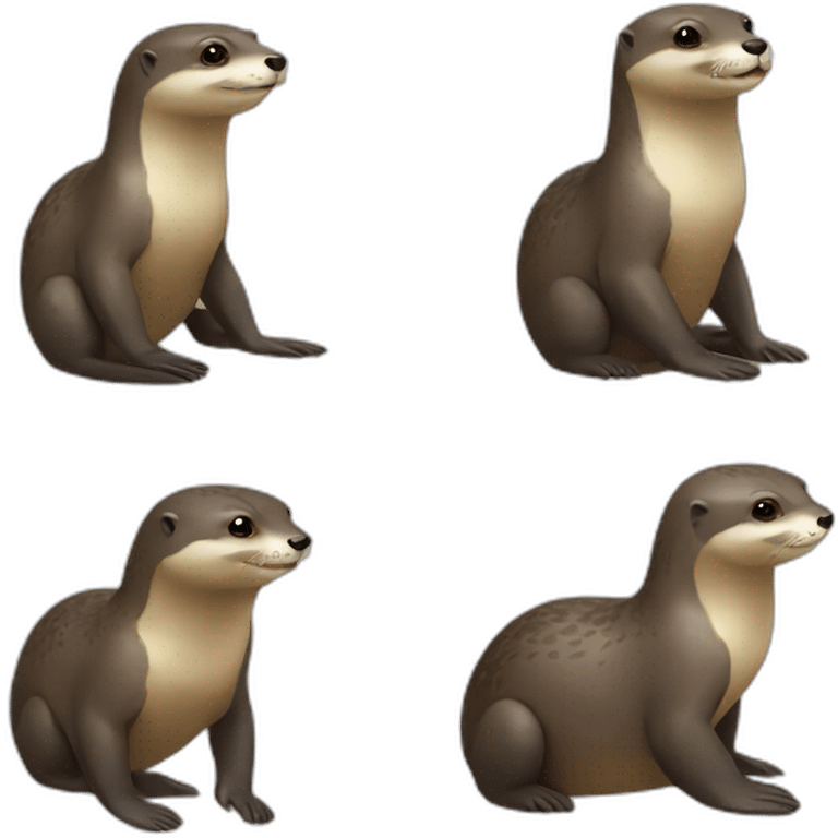 Loutre sur tortue emoji