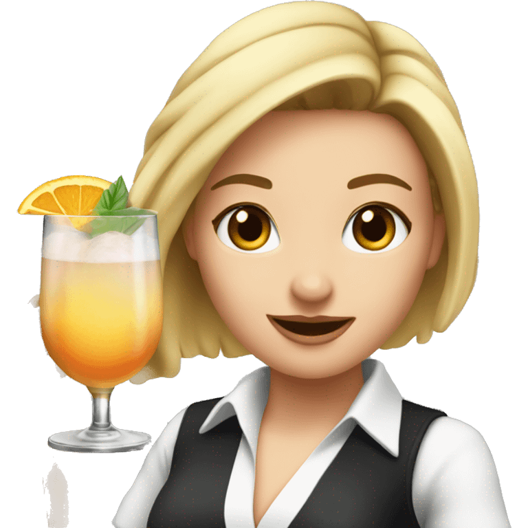 white girl bartender shaking a cocktail emoji