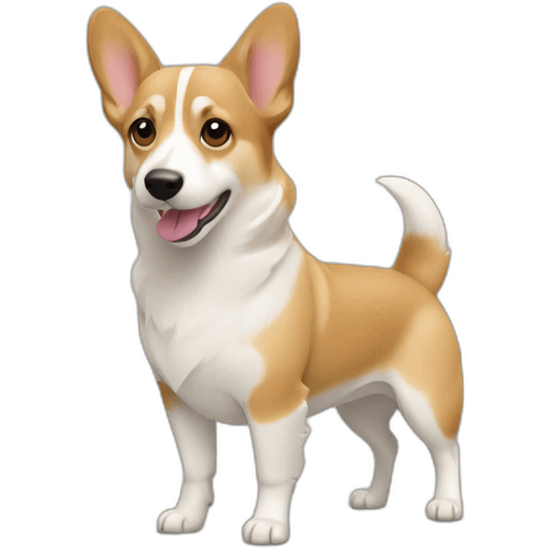 Corgi jack russel tackle mix beige coat emoji