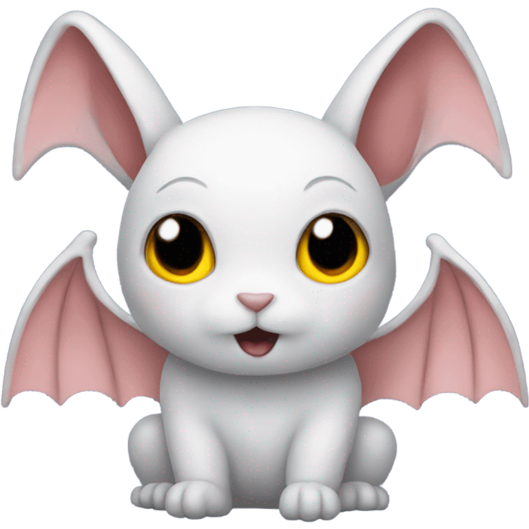 rabbit wearing bat wings emoji