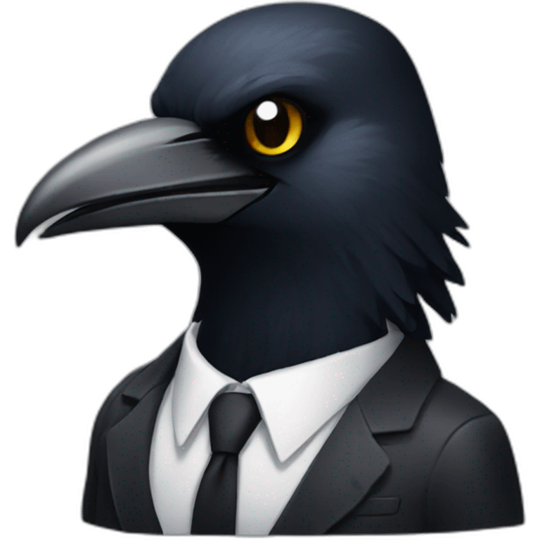 Crow Wearing a Mafia suit emoji