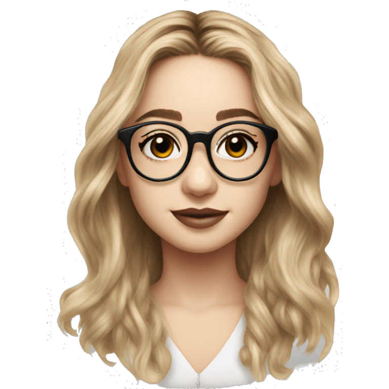 Sabrina Carpenter with clear aviator-style glasses emoji