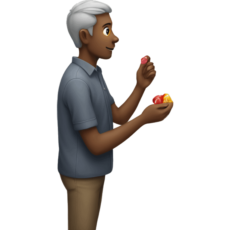 man picking candies emoji