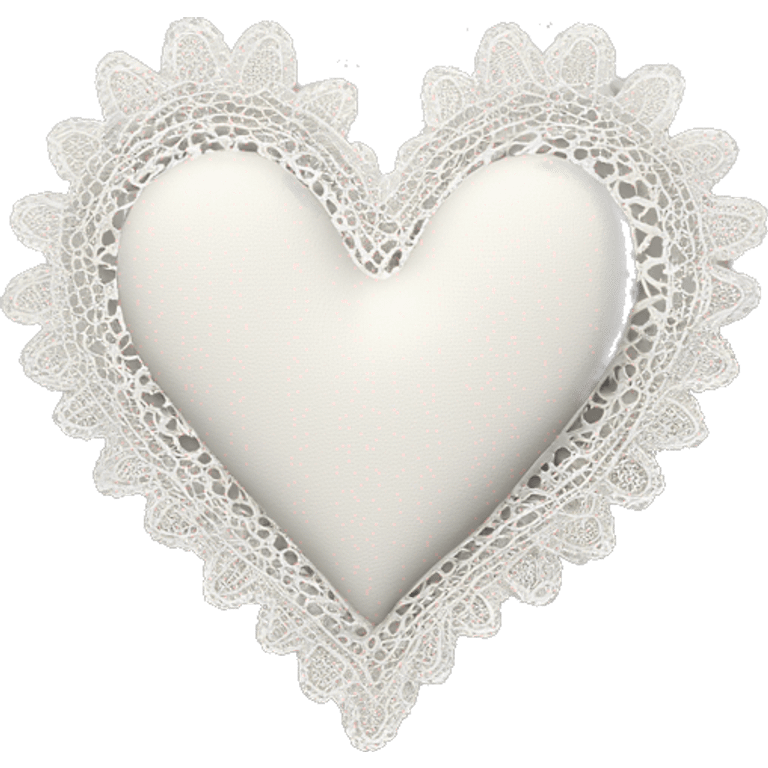 White heart with lace around emoji