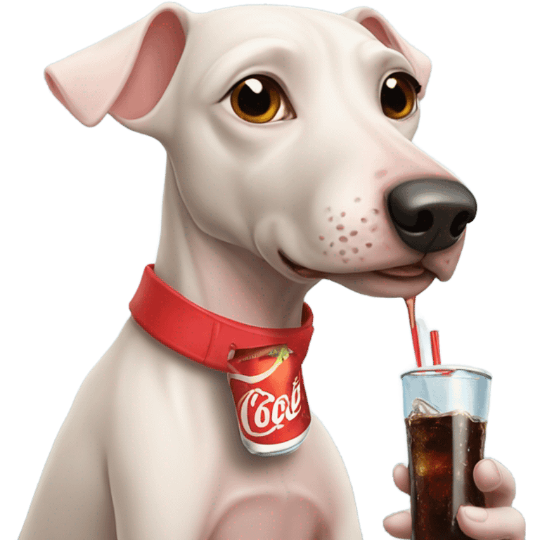 American Hairless Terrier drinking cola emoji