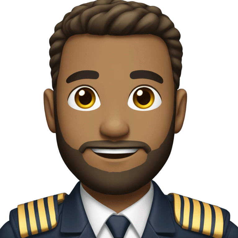 Mixed bearded airline pilot emoji