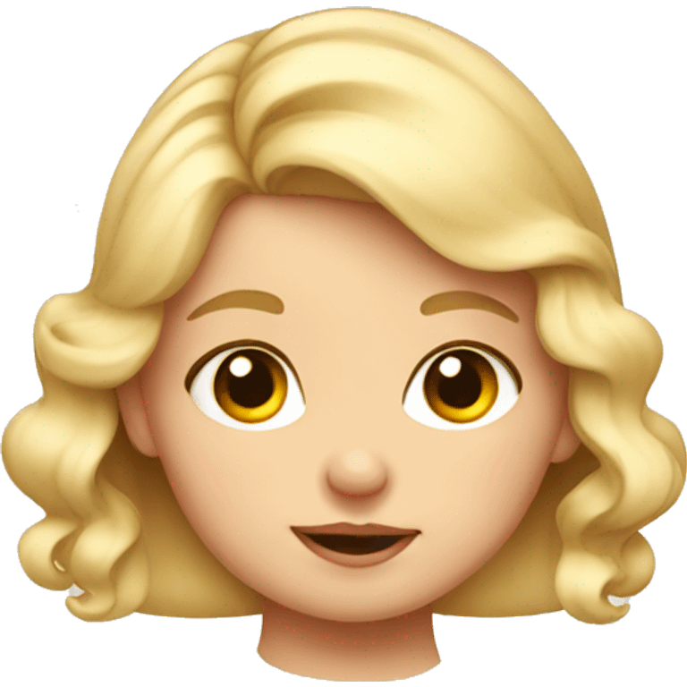 Blonde Toddler girl with bow emoji