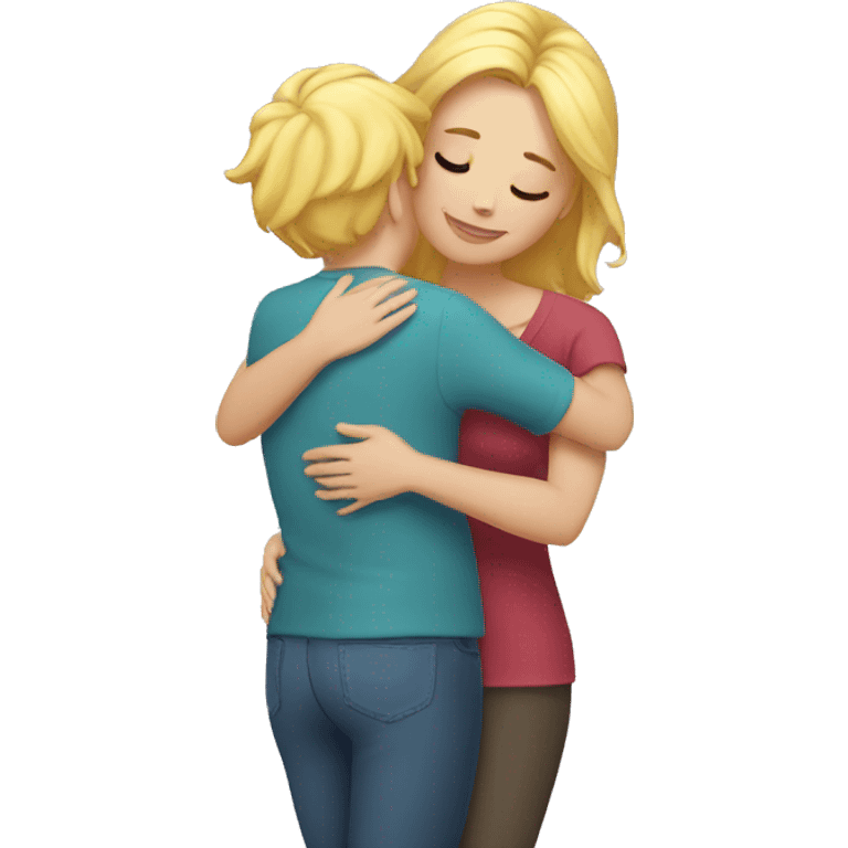 HUGGING mom blonde  emoji