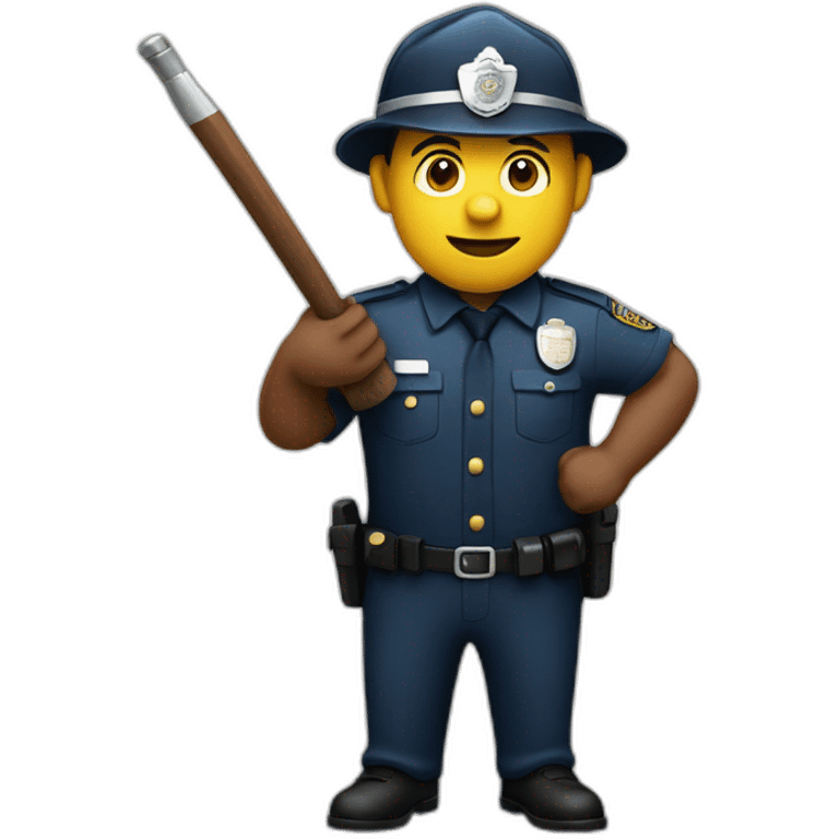 A policeman with a baton in his hand getting ready to strike emoji